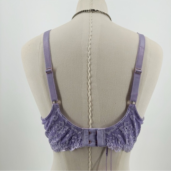NWT Savage x Fenty Lavender Purple Lace Overlay Underwire Unlined Bra Size 38C - Picture 6 of 14